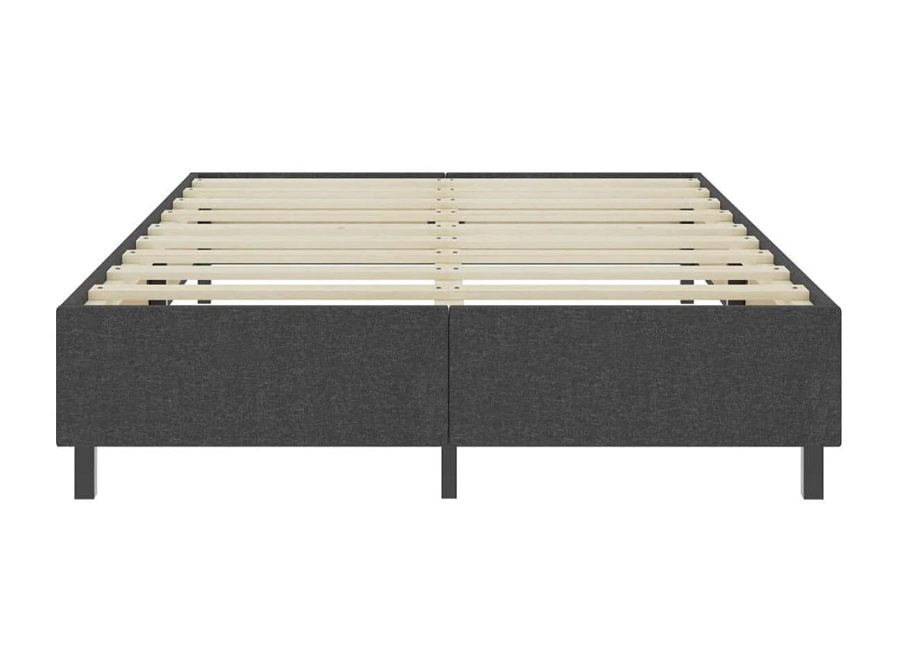 Sommier tapissier en tissu gris foncé sur pieds Sloka - Élégance et confort à 35.5cm de hauteur-90x200