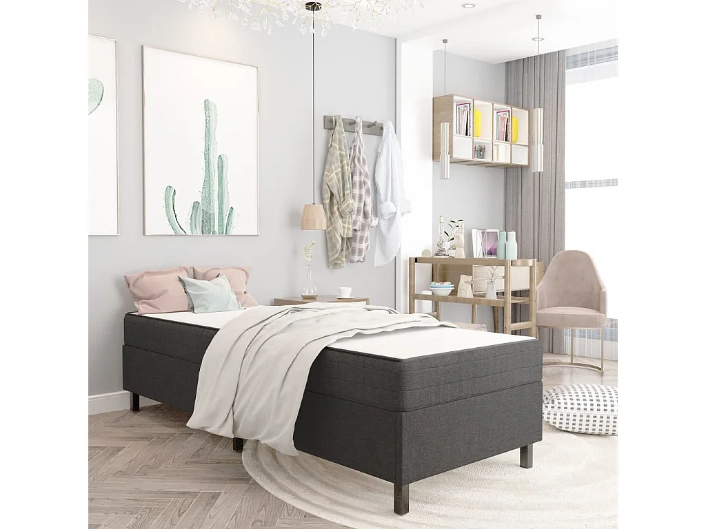 Cadre de lit Gris Tissu 80x200 2