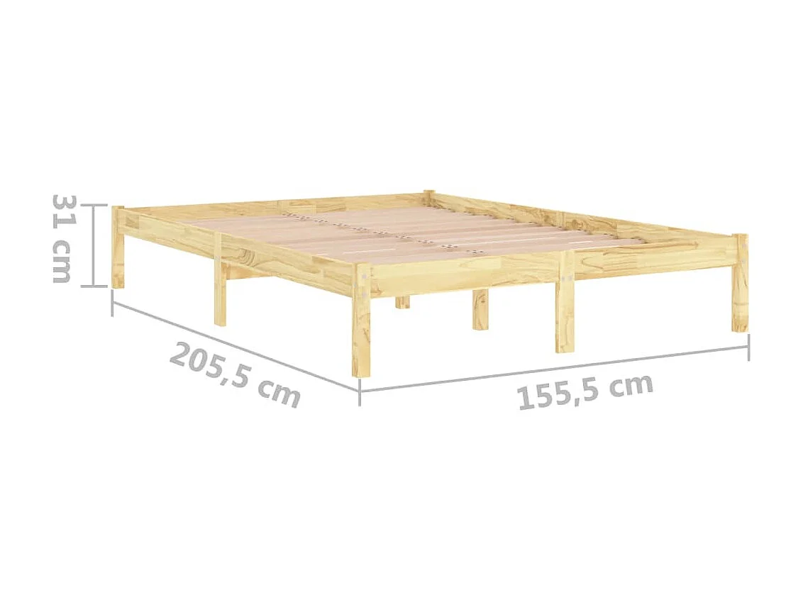 Cadre de lit Bois de pin massif 150x200 Natura