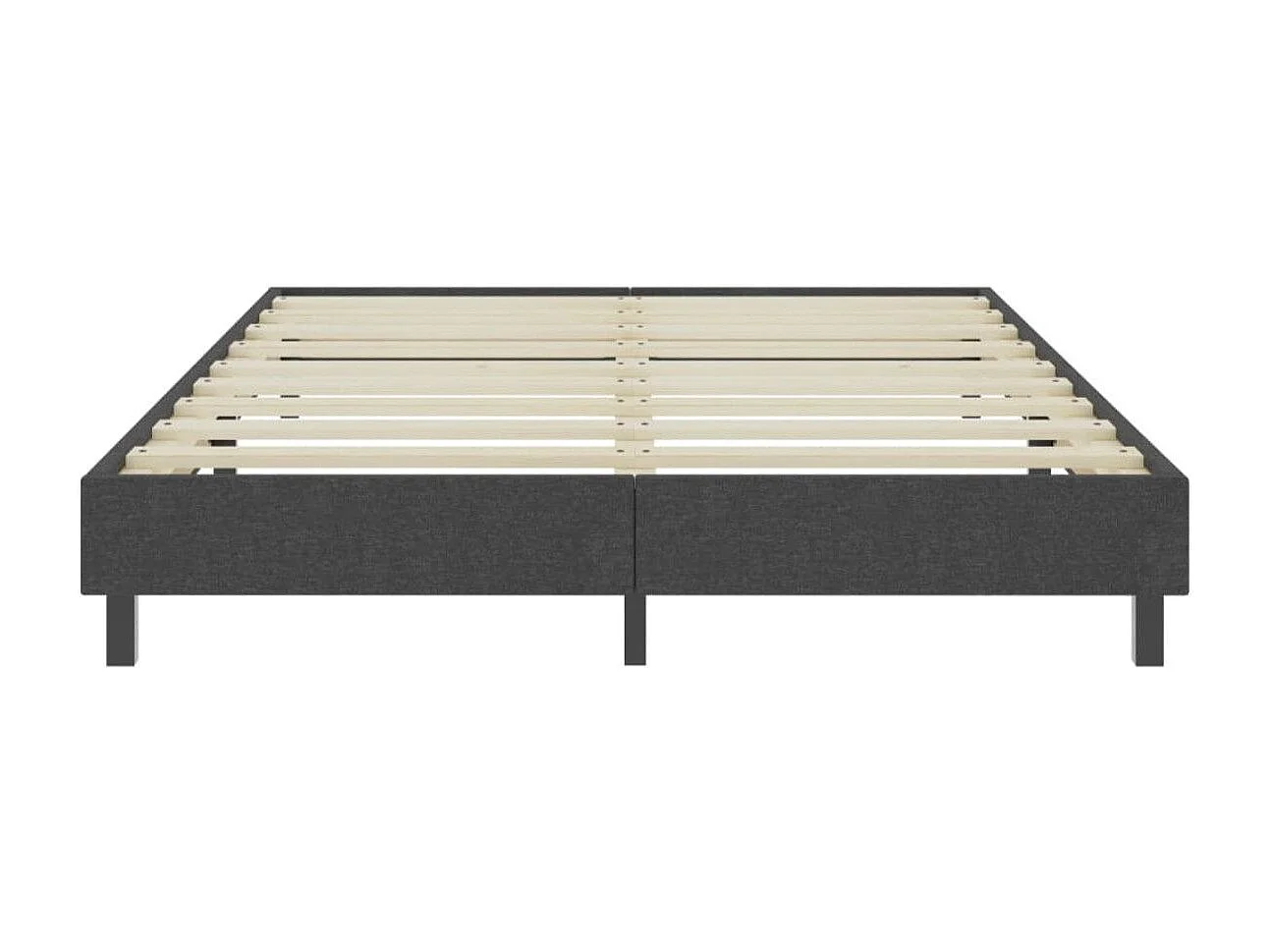 Sommier tapissier en tissu gris foncé sur pieds Sloka - Élégance et confort à 25.5cm de hauteur-120x200