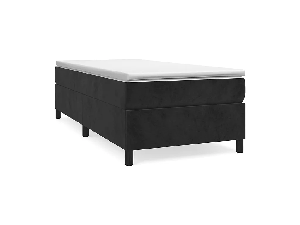 Sommier à ressorts de lit Noir 90x200 Velours