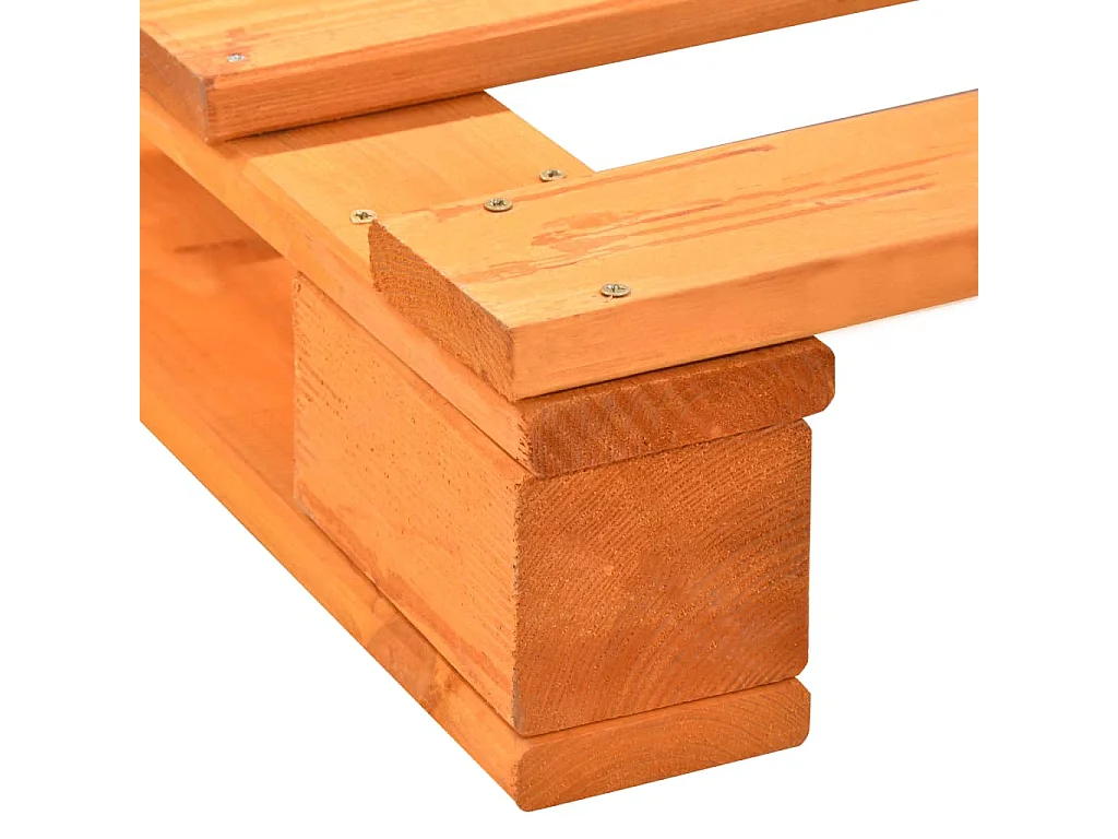 Cadre de lit de palette Marron Bois de pin massif 90x200
