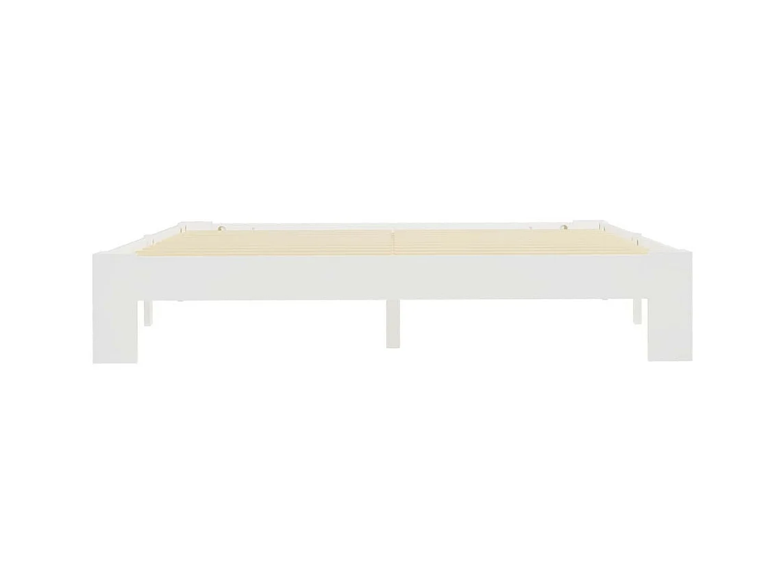 Estructura de cama de madera maciza de pino blanco 160x200 cm