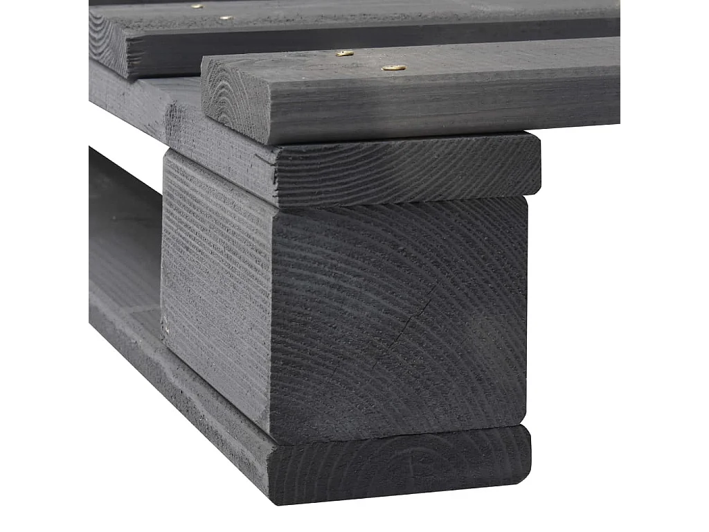 Cadre de lit de palette Gris Bois de pin massif 120x200 2