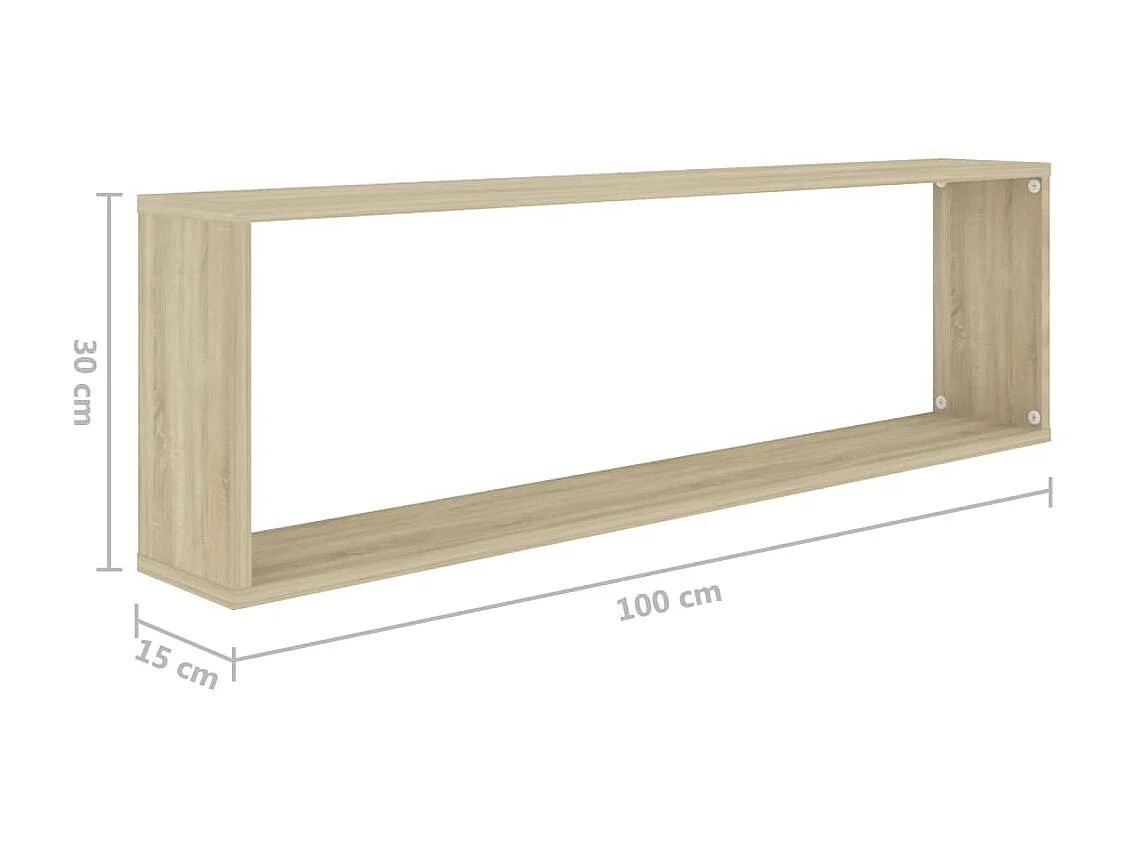 Étagères cube murales 4 pcs Chêne Sonoma 100x15x30