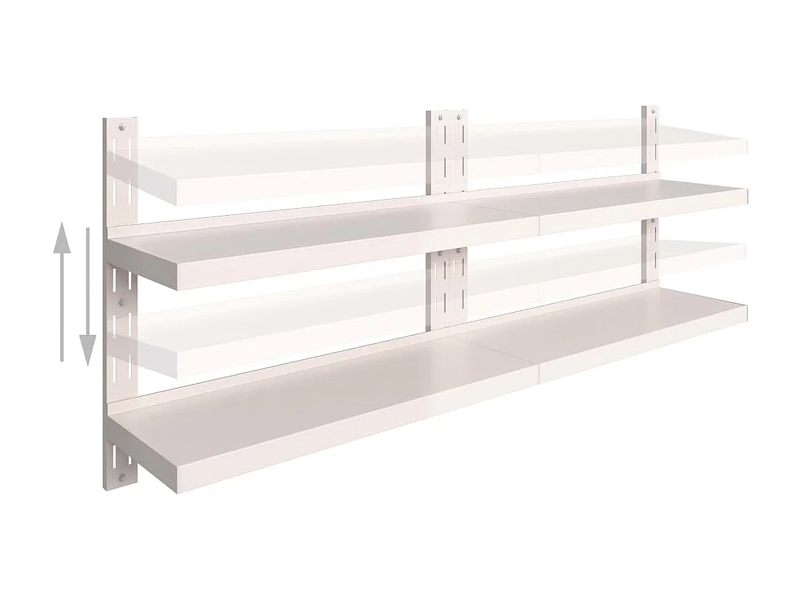 Étagères murales flottantes à 2 niveaux 2 pcs Inox 200x30