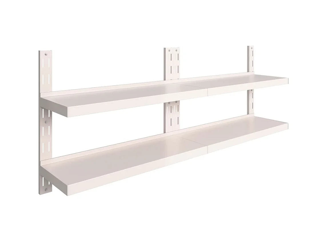 Étagères murales flottantes à 2 niveaux 2 pcs Inox 200x30