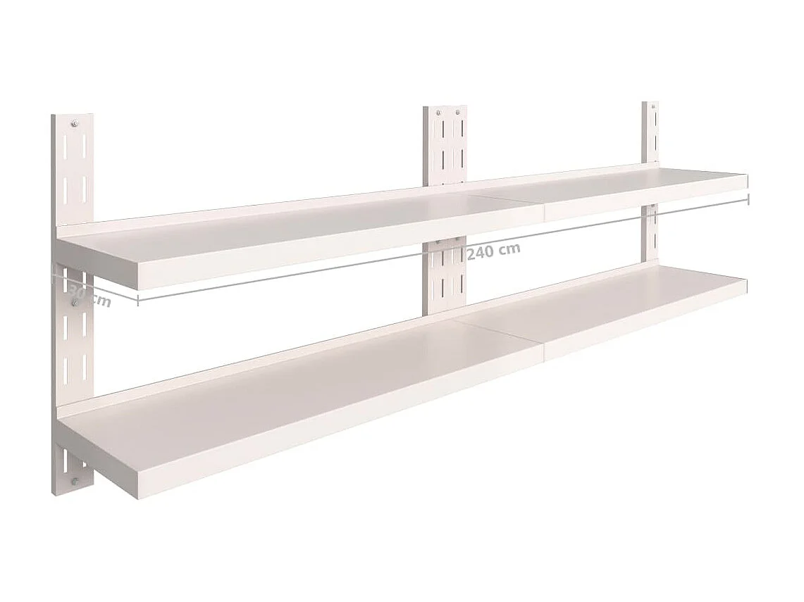 Étagères murales flottantes à 2 niveaux 2 pcs Inox 240x30