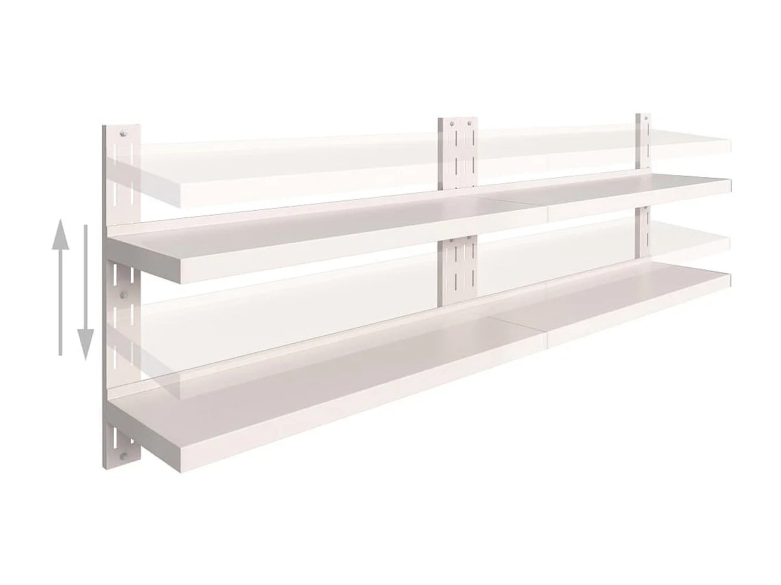 Étagères murales flottantes à 2 niveaux 2 pcs Inox 240x30