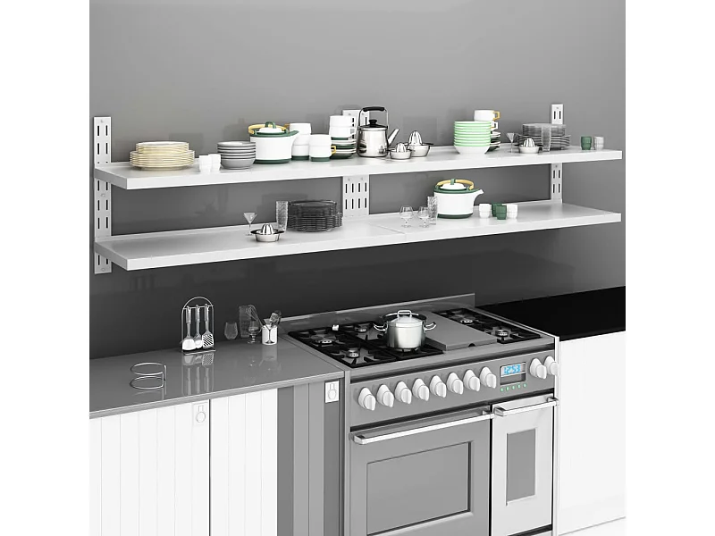 Étagères murales flottantes à 2 niveaux 2 pcs Inox 240x30