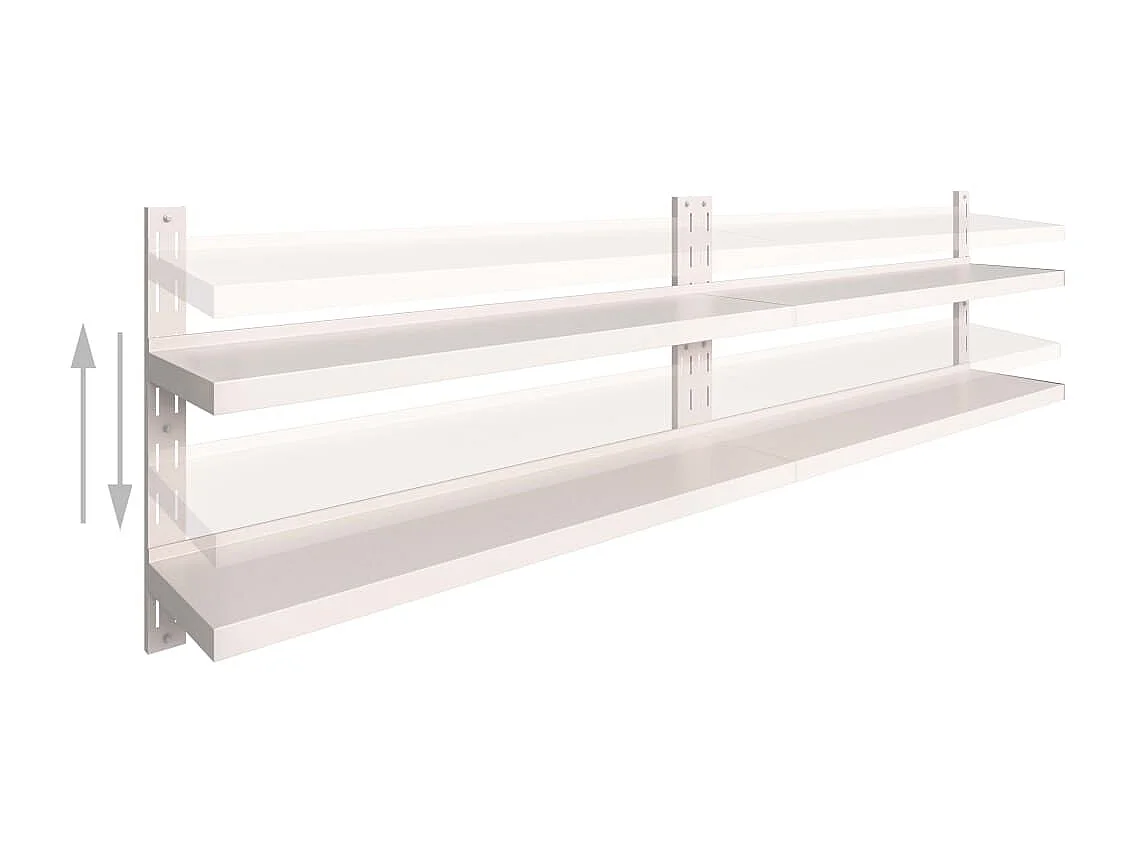 Étagères murales flottantes à 2 niveaux 2 pcs Inox 300x30