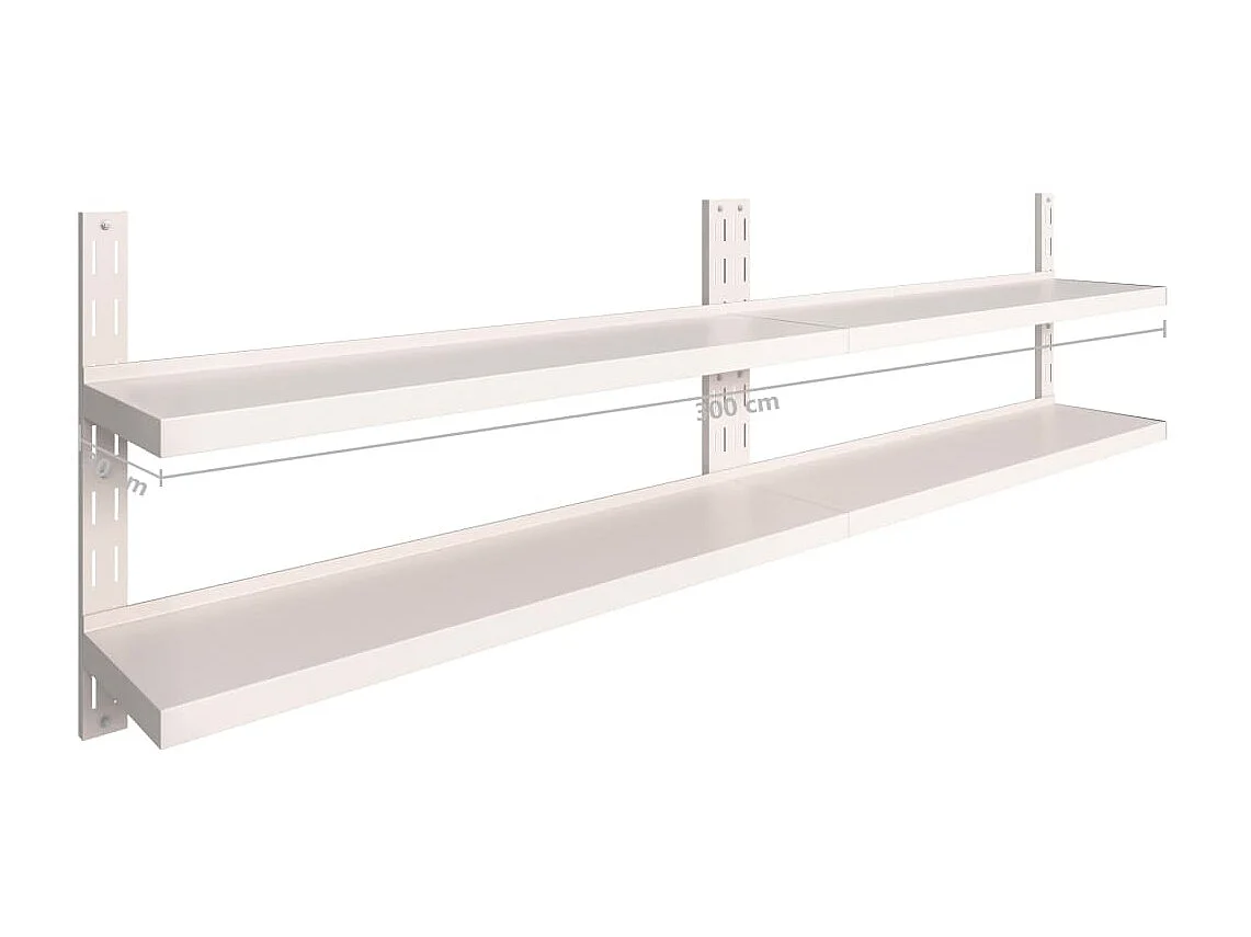 Étagères murales flottantes à 2 niveaux 2 pcs Inox 300x30