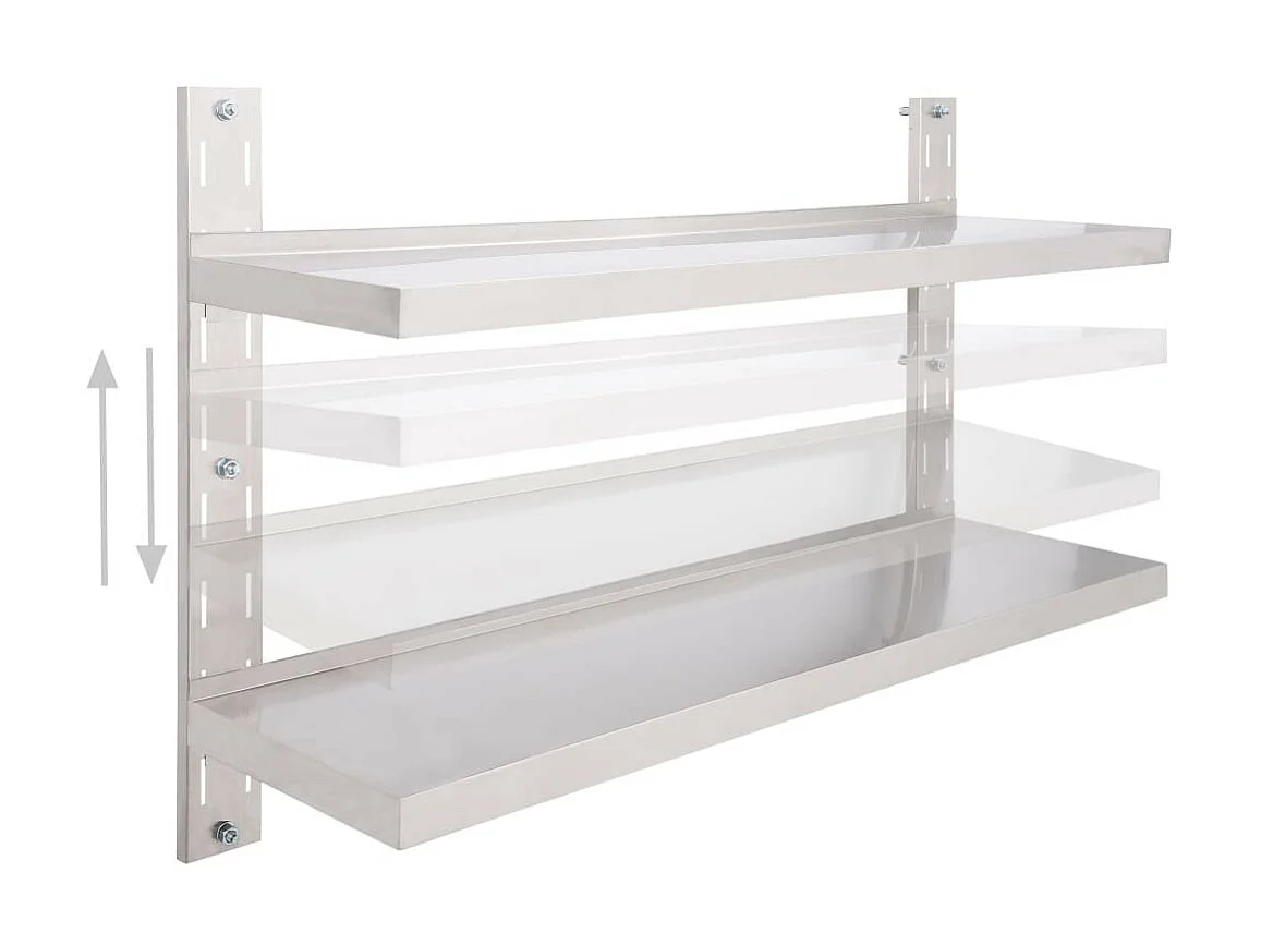 Étagère murale à 2 niveaux Acier inoxydable 120x30