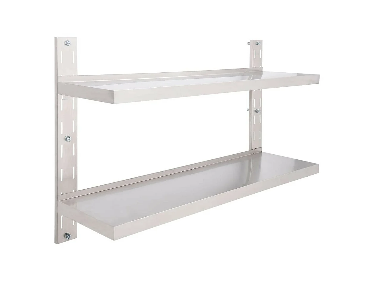 Étagère murale à 2 niveaux Acier inoxydable 120x30