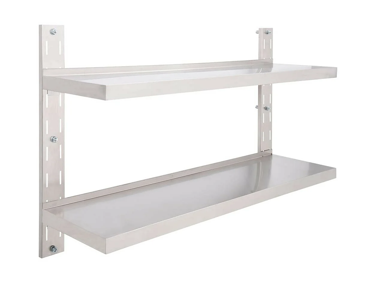 Étagère murale à 2 niveaux Acier inoxydable 120x30