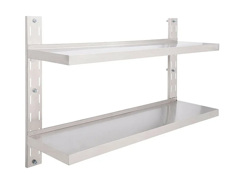 Étagère murale à 2 niveaux Acier inoxydable 120x30