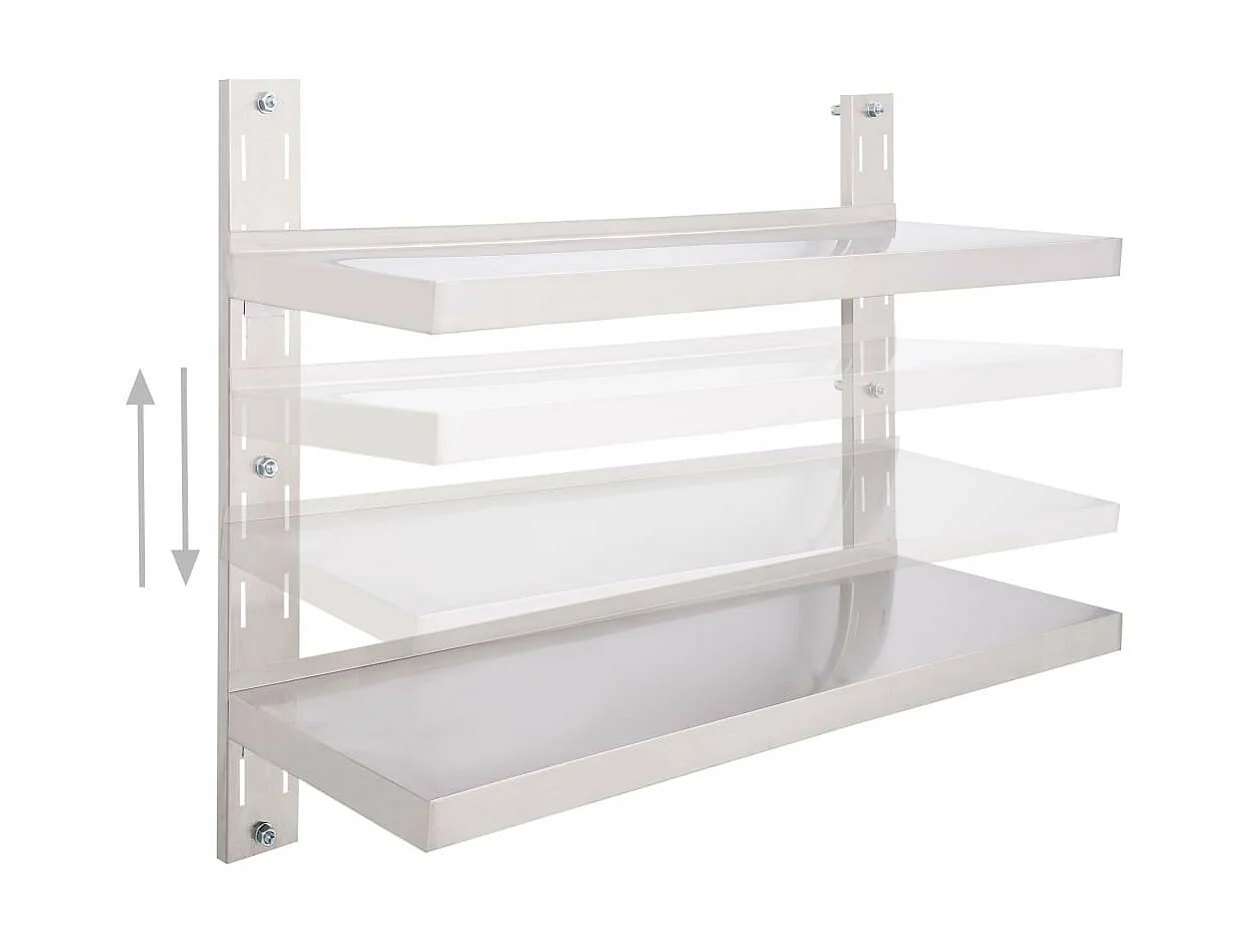 Étagère murale à 2 niveaux Acier inoxydable 100x30