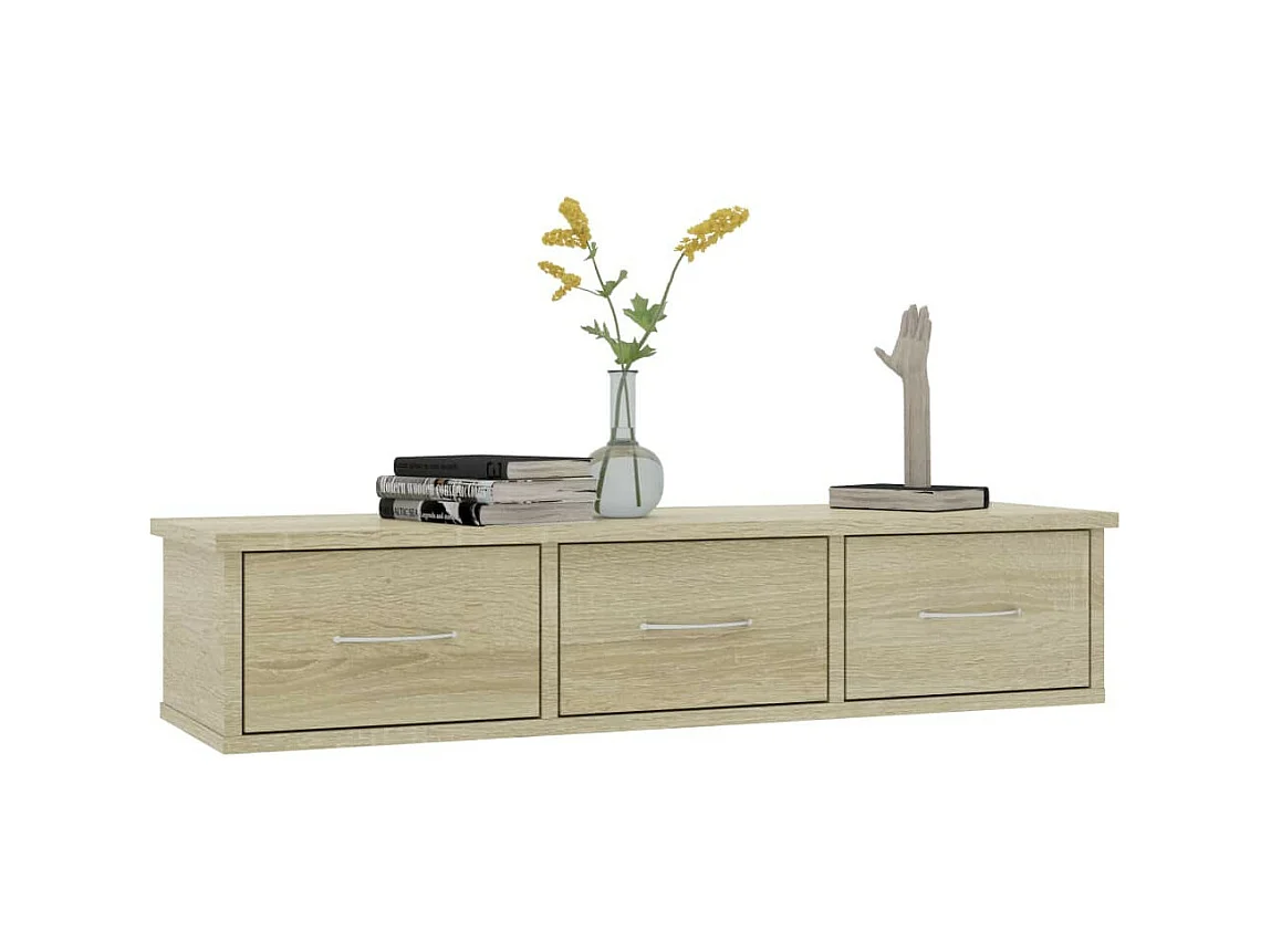 Étagère murale avec tiroirs Chêne sonoma 88x26x18,5