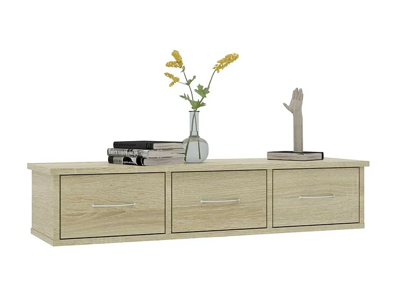 Étagère murale avec tiroirs Chêne sonoma 88x26x18,5
