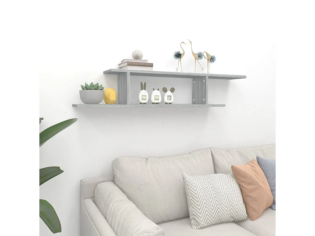 Étagère TV murale Sonoma gris 125x18x23 Bois d'ingénierie
