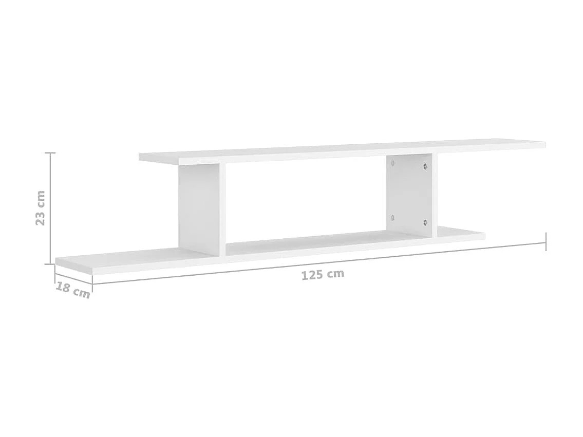 Étagère TV murale en bois Nokiz L125xH23xP18 - Adaptez à vos besoins-Chêne gris