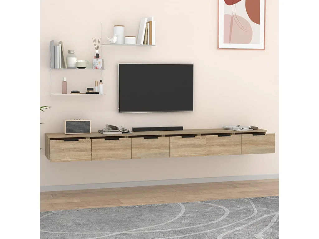 Armoires murales 2 pcs Chêne sonoma 102x30x20