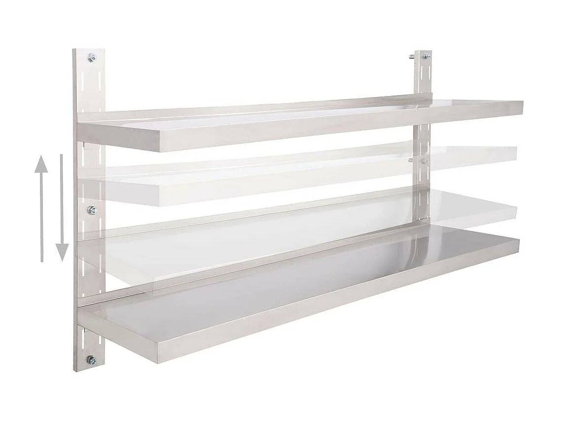 Étagère murale à 2 niveaux Acier inoxydable 150x30