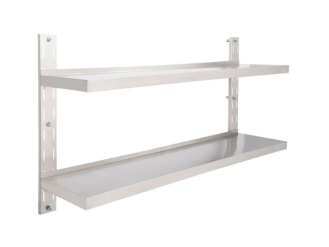 Étagère murale à 2 niveaux Acier inoxydable 150x30