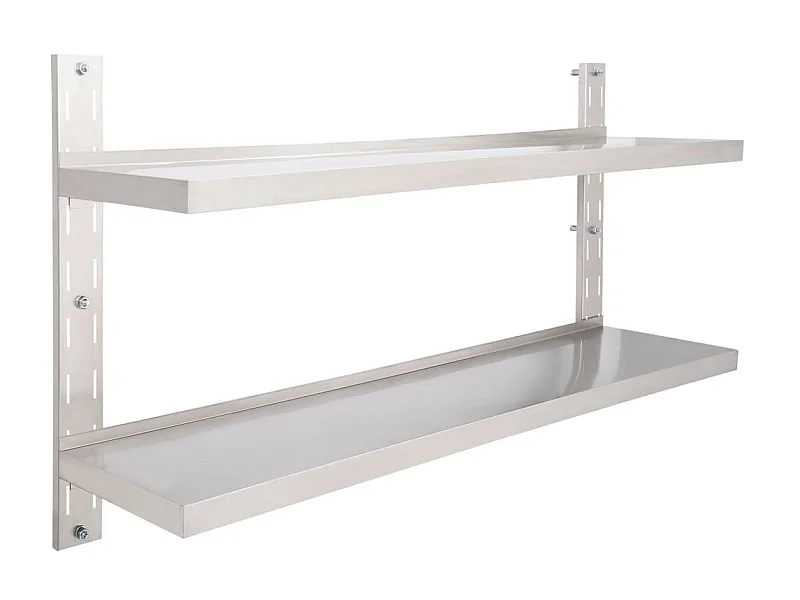 Étagère murale à 2 niveaux Acier inoxydable 150x30