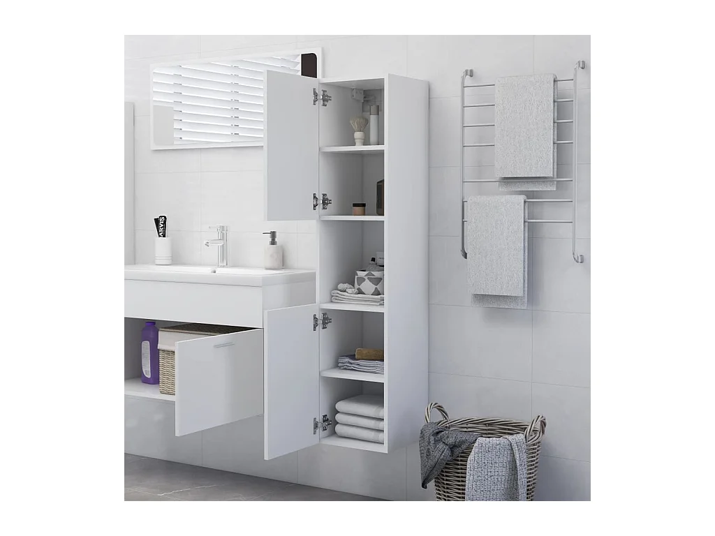 Armoire de salle de bain Blanc 30x30x130