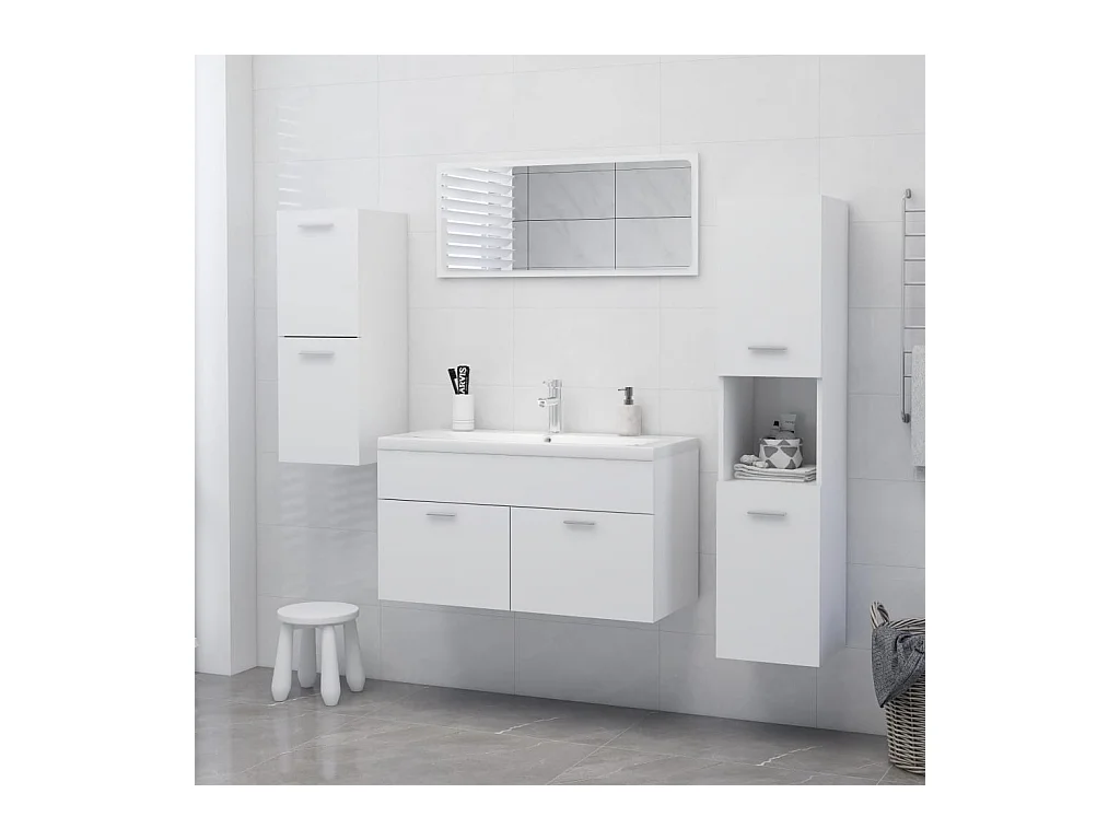 Armoire de salle de bain Blanc 30x30x130