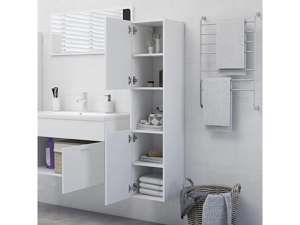 Armoire de salle de bain Blanc 30x30x130