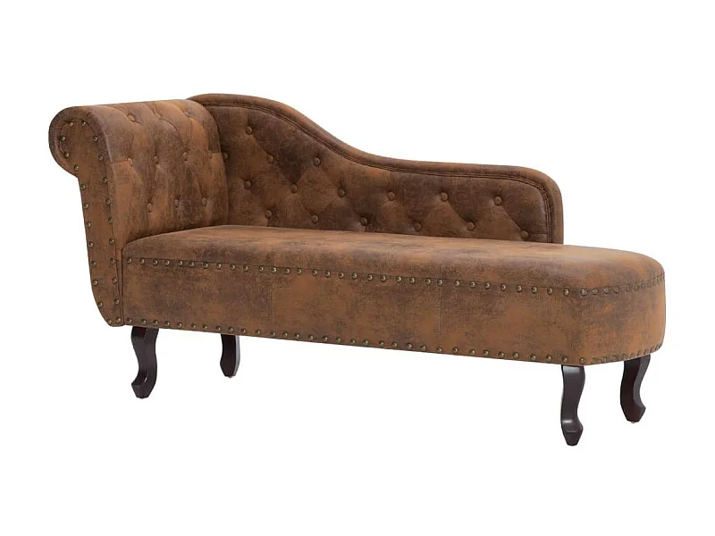 Chaise longue Marron Similicuir daim