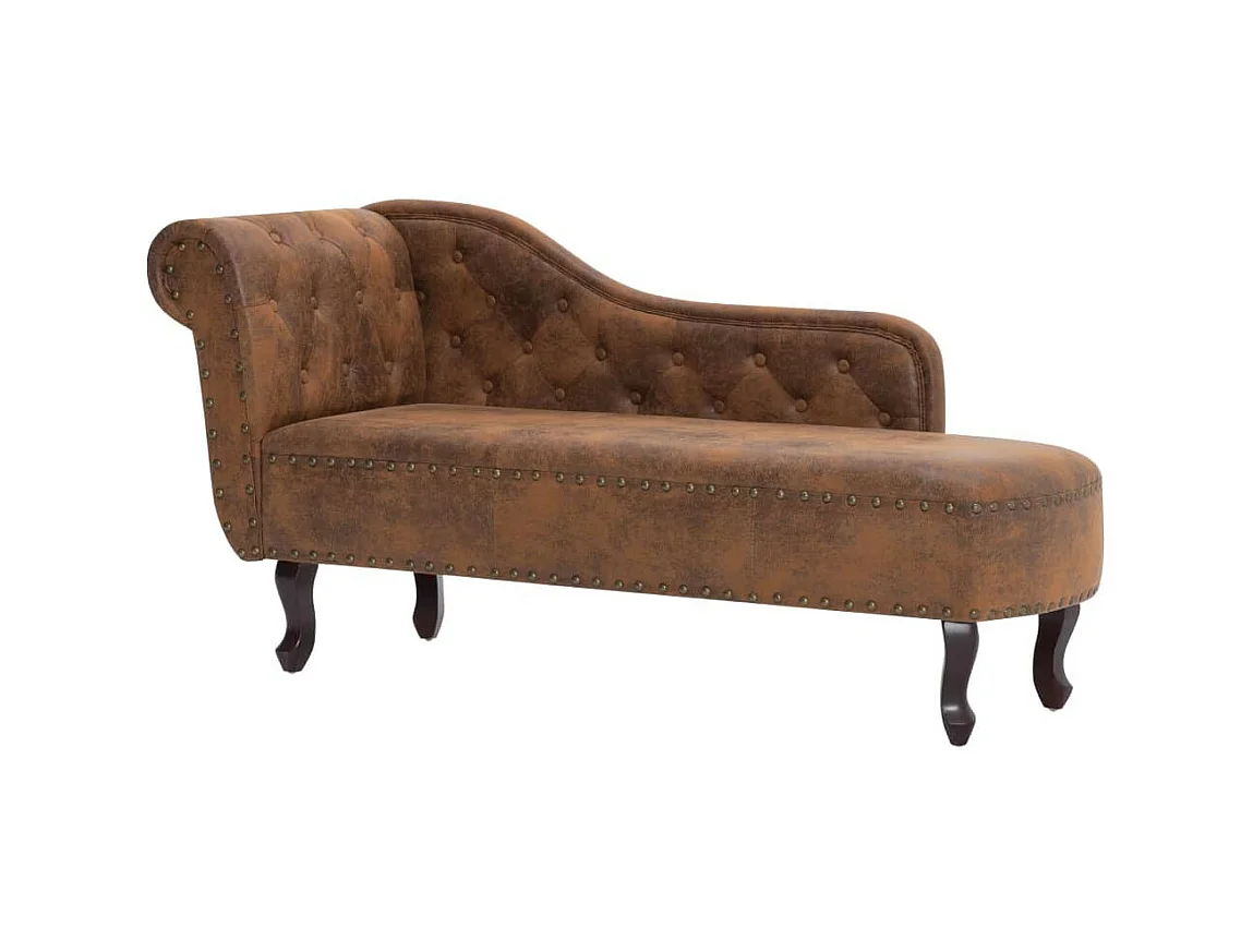 Chaise longue Marron Similicuir daim