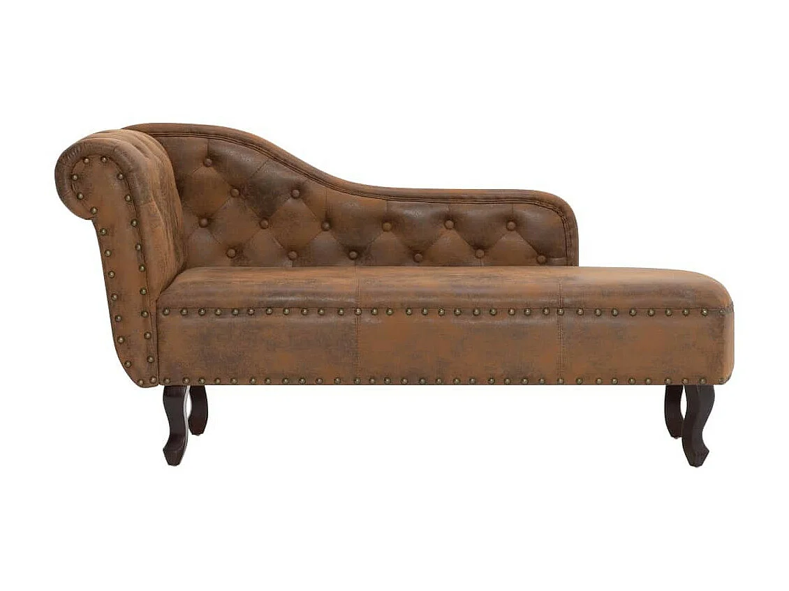 Chaise longue Marron Similicuir daim