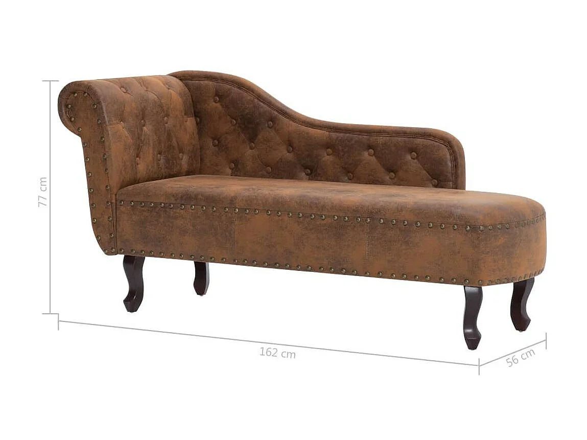 Chaise longue Marron Similicuir daim