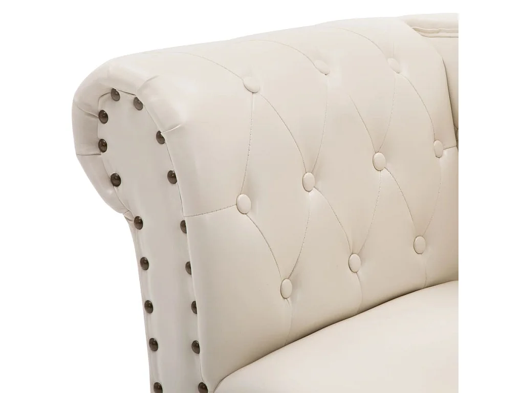 Chaise longue Blanc crème Similicuir