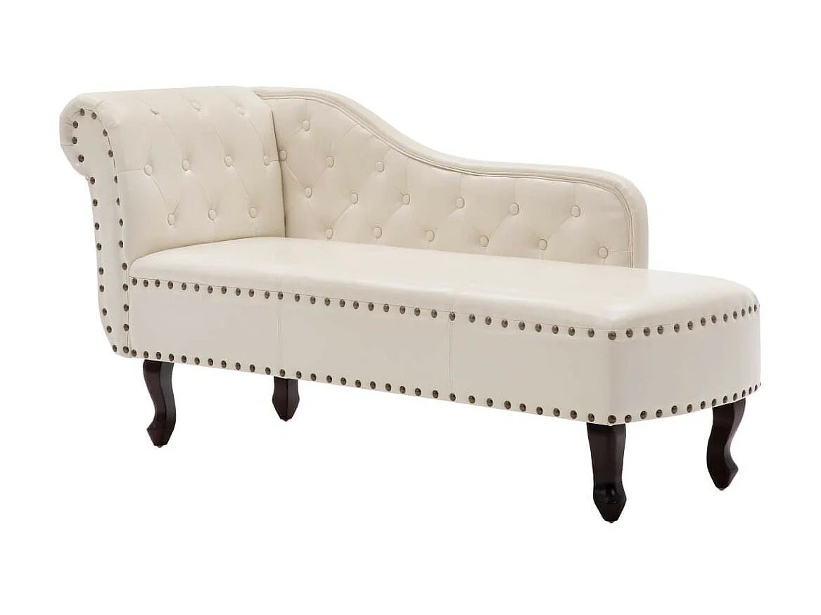 Chaise longue Blanc crème Similicuir