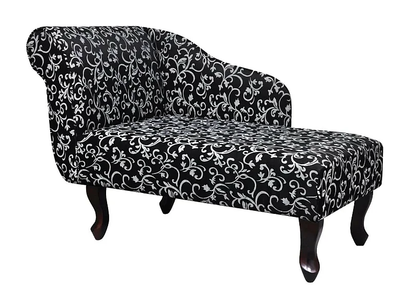 Chaise longue Noir et blanc Tissu
