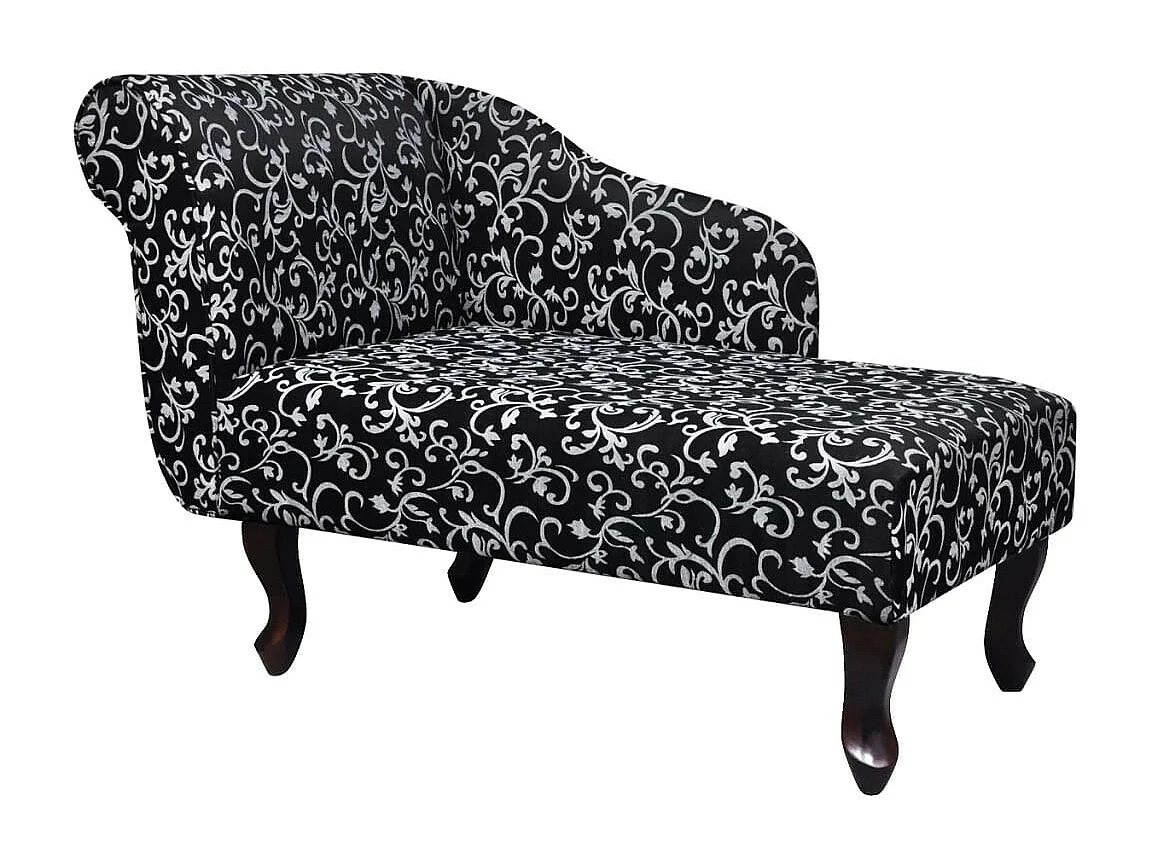 Chaise longue Noir et blanc Tissu