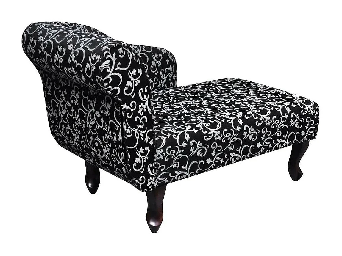 Chaise longue Noir et blanc Tissu