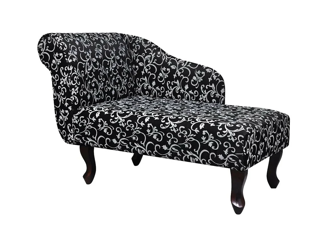 Chaise longue Noir et blanc Tissu