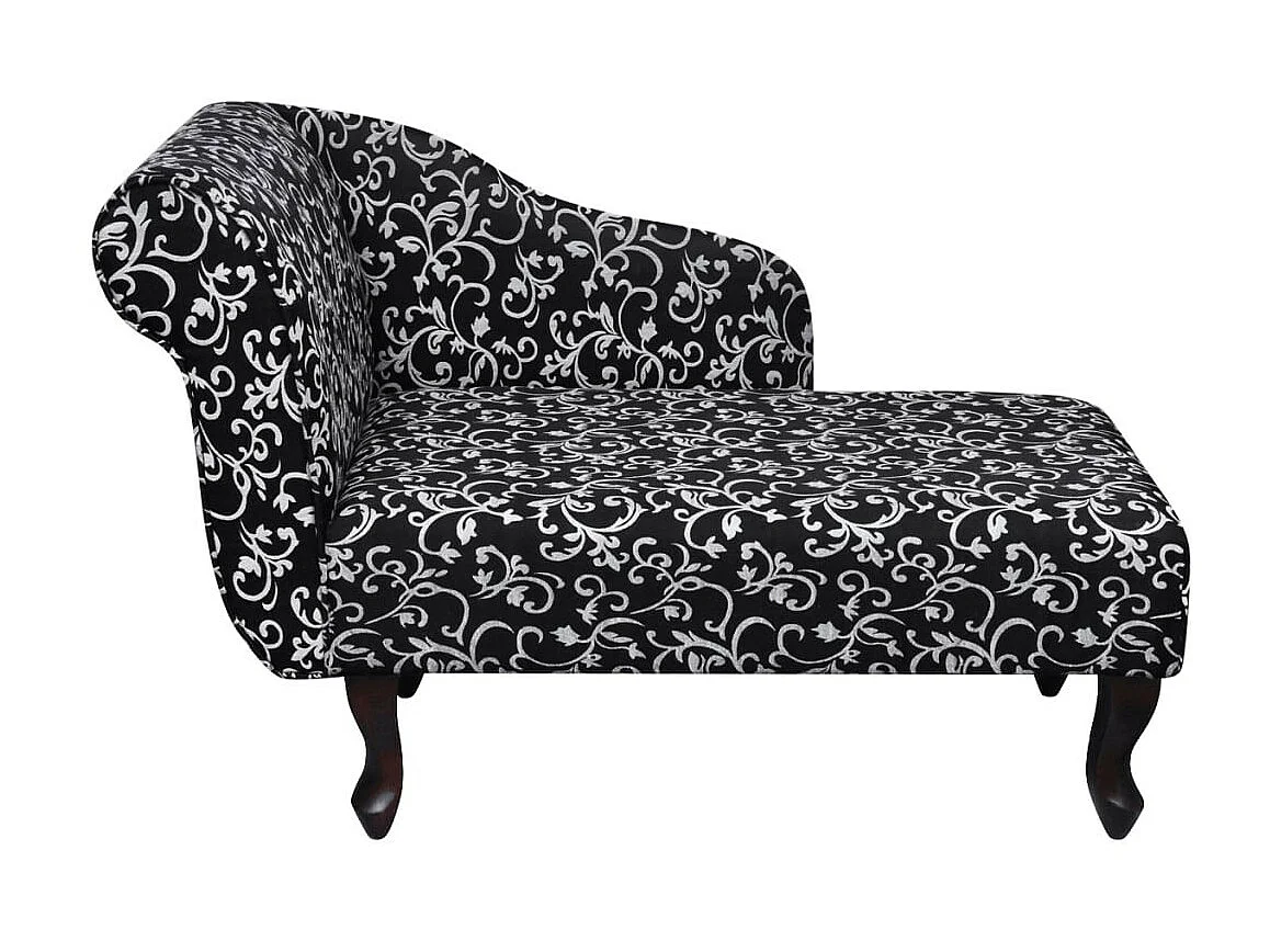 Chaise longue Noir et blanc Tissu