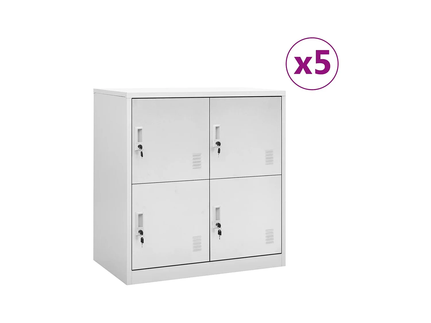 Armoires à casiers 5 pcs Gris clair 90x45x92,5 Acier