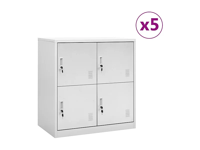 Armoires à casiers 5 pcs Gris clair 90x45x92,5 Acier