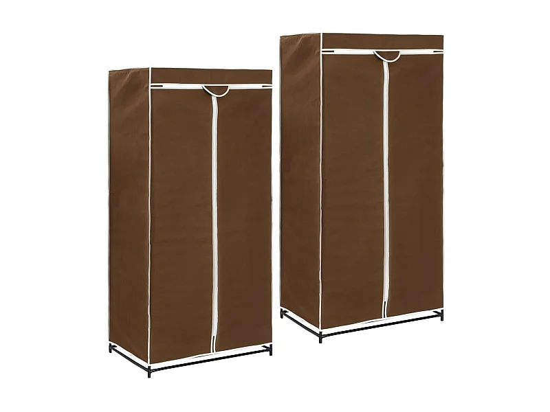2 pcs Garde-robes Marron 75x50x160