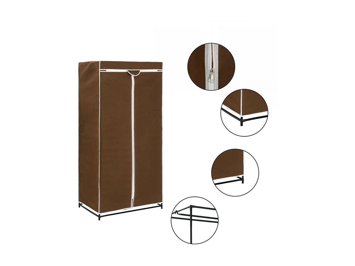 2 pcs Garde-robes Marron 75x50x160