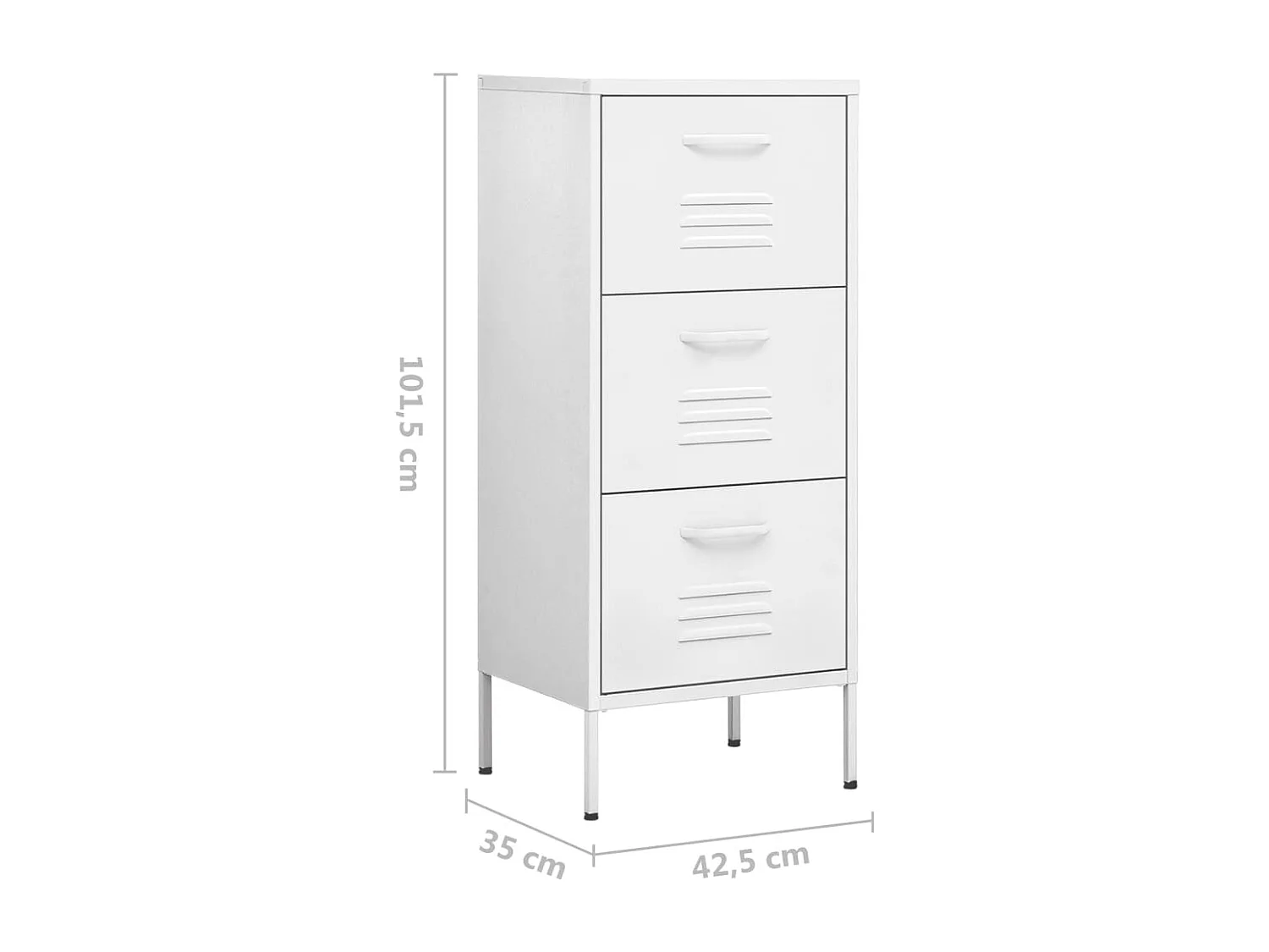 Armoire de rangement Blanc 42,5x35x101,5 Acier