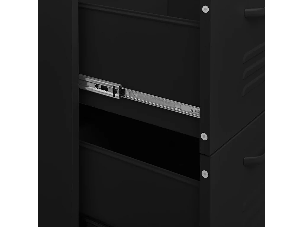 Armoire à tiroirs Noir 80x35x101,5 Acier