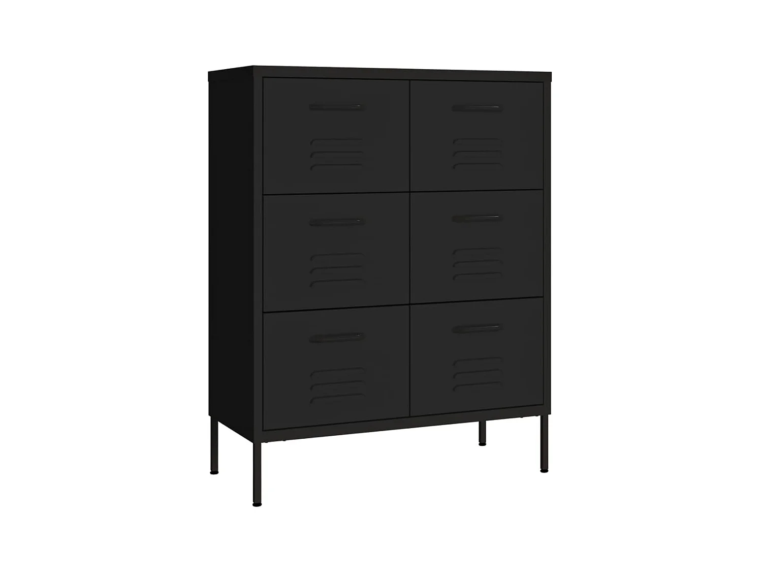Armoire à tiroirs Noir 80x35x101,5 Acier